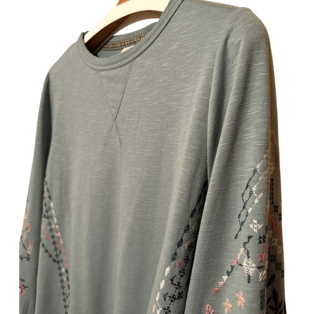 Knox‎ Rose Embroidered Knit Sweatshirt Long Sleeve, Womens Medium